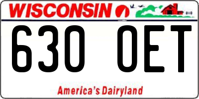 WI license plate 630OET