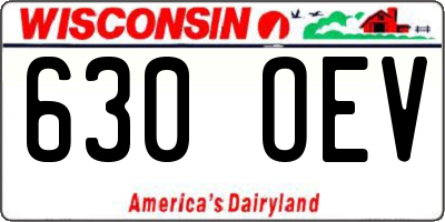 WI license plate 630OEV