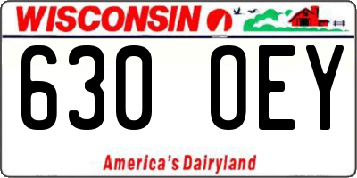 WI license plate 630OEY