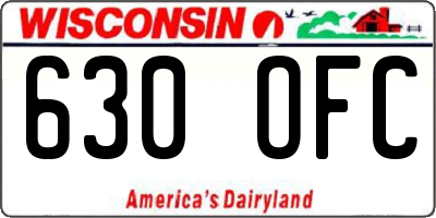 WI license plate 630OFC
