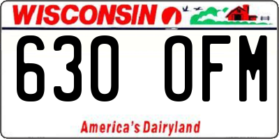 WI license plate 630OFM