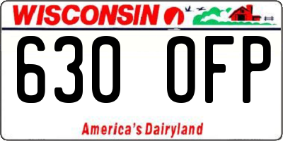 WI license plate 630OFP