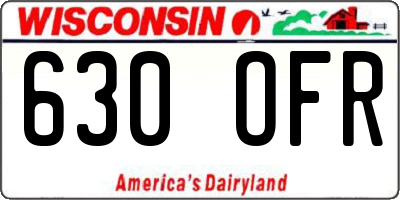 WI license plate 630OFR