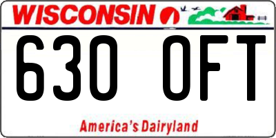 WI license plate 630OFT