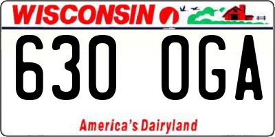 WI license plate 630OGA