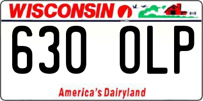 WI license plate 630OLP