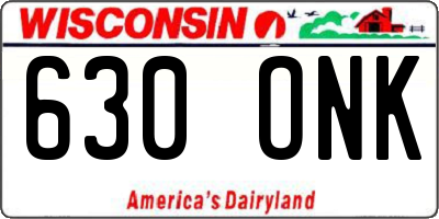 WI license plate 630ONK