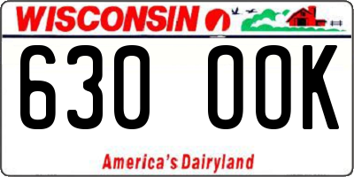 WI license plate 630OOK