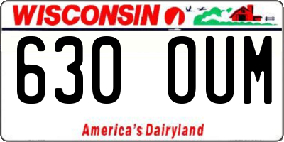 WI license plate 630OUM