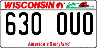 WI license plate 630OUO