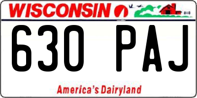 WI license plate 630PAJ