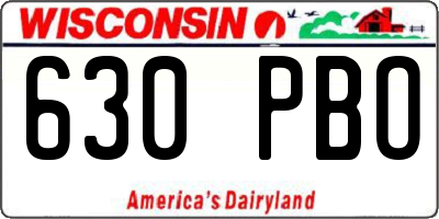WI license plate 630PBO