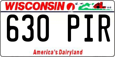 WI license plate 630PIR
