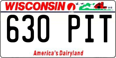WI license plate 630PIT
