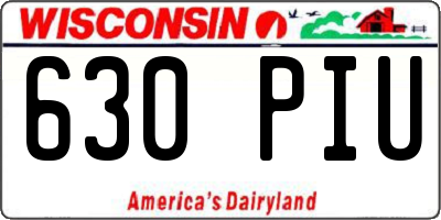 WI license plate 630PIU