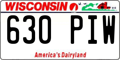 WI license plate 630PIW