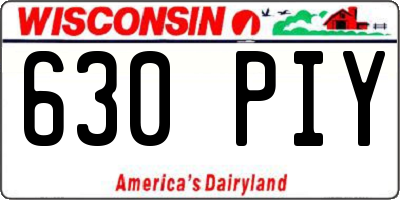 WI license plate 630PIY