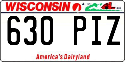 WI license plate 630PIZ