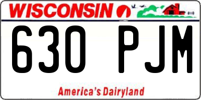 WI license plate 630PJM