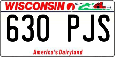 WI license plate 630PJS