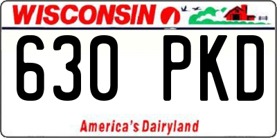 WI license plate 630PKD