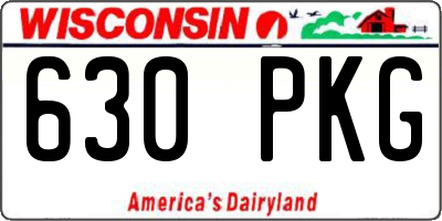 WI license plate 630PKG
