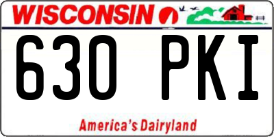 WI license plate 630PKI