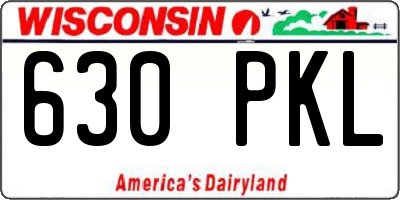 WI license plate 630PKL