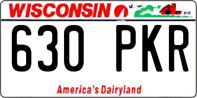 WI license plate 630PKR