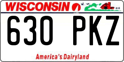WI license plate 630PKZ