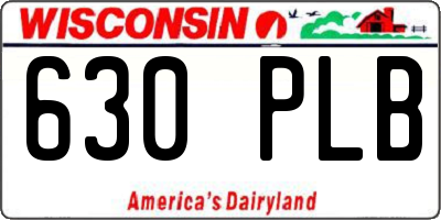 WI license plate 630PLB