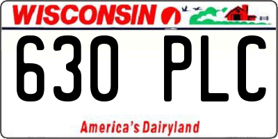 WI license plate 630PLC