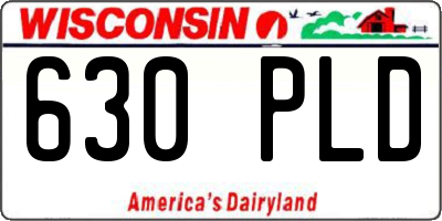 WI license plate 630PLD