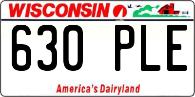 WI license plate 630PLE