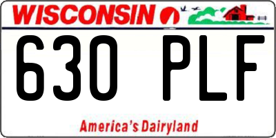 WI license plate 630PLF
