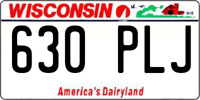 WI license plate 630PLJ