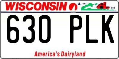 WI license plate 630PLK
