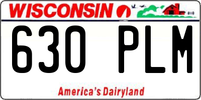 WI license plate 630PLM
