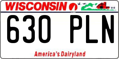 WI license plate 630PLN