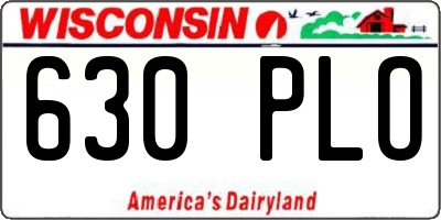 WI license plate 630PLO