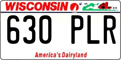 WI license plate 630PLR