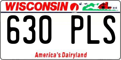 WI license plate 630PLS