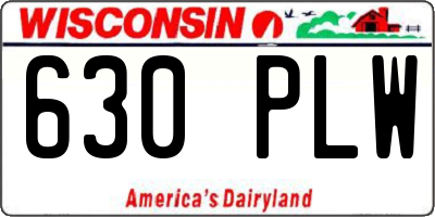 WI license plate 630PLW