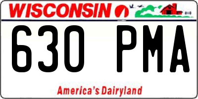 WI license plate 630PMA