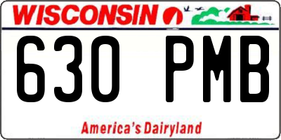 WI license plate 630PMB