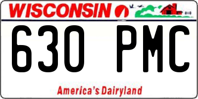 WI license plate 630PMC