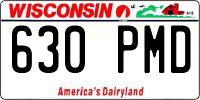 WI license plate 630PMD