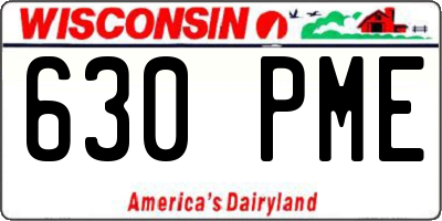 WI license plate 630PME