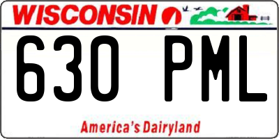 WI license plate 630PML