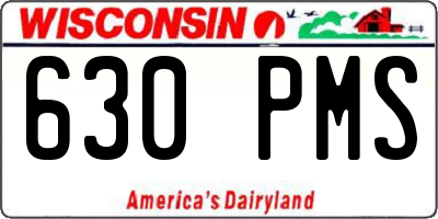 WI license plate 630PMS